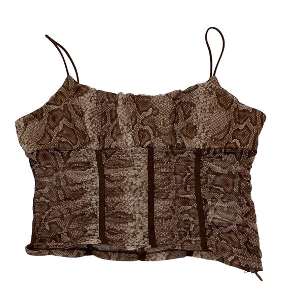 Princess Polly Snakeskin Print Margie Top - Brown - US 6 - Picture 7 of 15